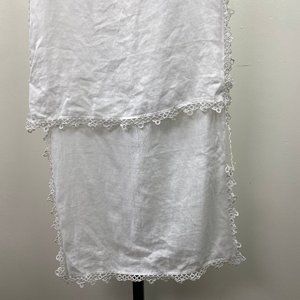 Vintage Pair Crochet Trim Table Runners Various Sizes